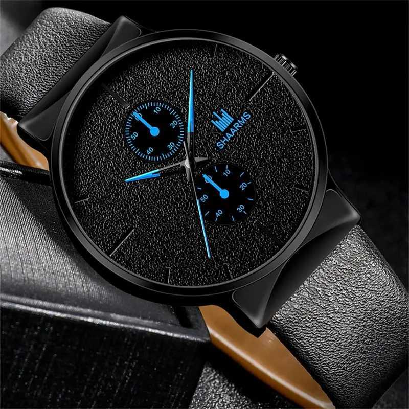 2pcs Set Fashion Mens Sports Watches Man Business Quartz Wristwatch Luxury Men Casual Clock Watch Relogio MasculinoX240923