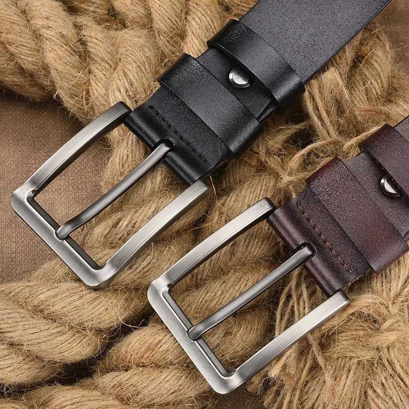 Belt mens high-quality leather buckle belt middle-aged and young mens business and leisure young peoples beltX240923