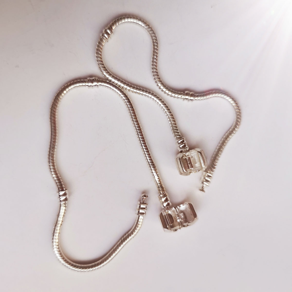 Fashion Silver Plated Snake Chain Bracelet for Women Charm Bracelet fit Loose Beads Euopean Popular DIY Jewelry Making Hand Bracelets Jewelry Gift