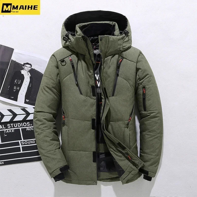 -20 Degree Winter Parkas Men Down Jacket Male 90% White Duck Down Jacket Hooded Thick Warm Padded Snow Coat Oversized 240912