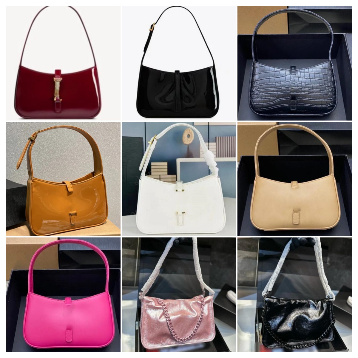 Classic Handbag Black Ladies Shoulder Bag Fashion Gold Chain Bag Messenger Crossbody 78