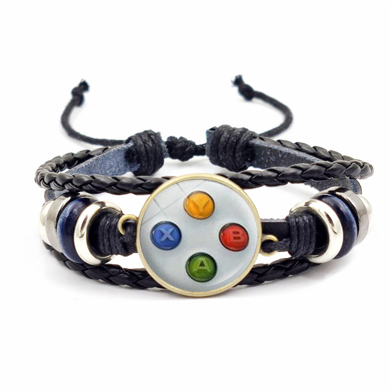 Game controller bracelet women's vintage handwoven leather bracelet fashion minimalist hand jewelry Free shipping