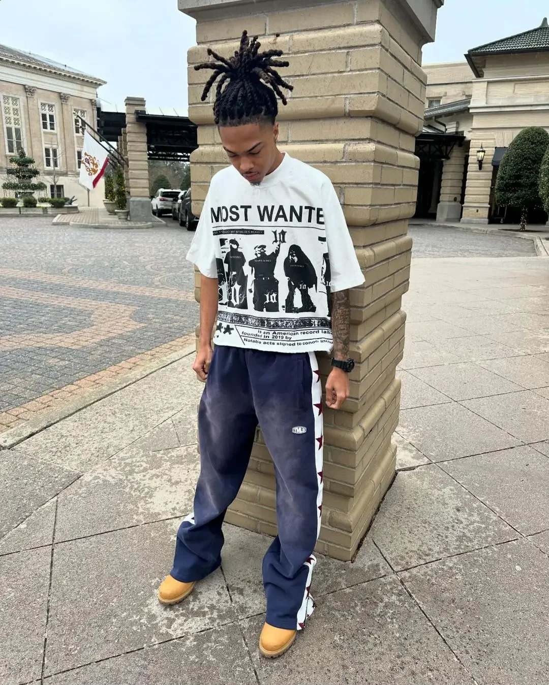 Korean Retro High Street Style Men Street Trend Side Star Pattern Pants Hip Hop Apparel Premium Zipper on The Leg 240923