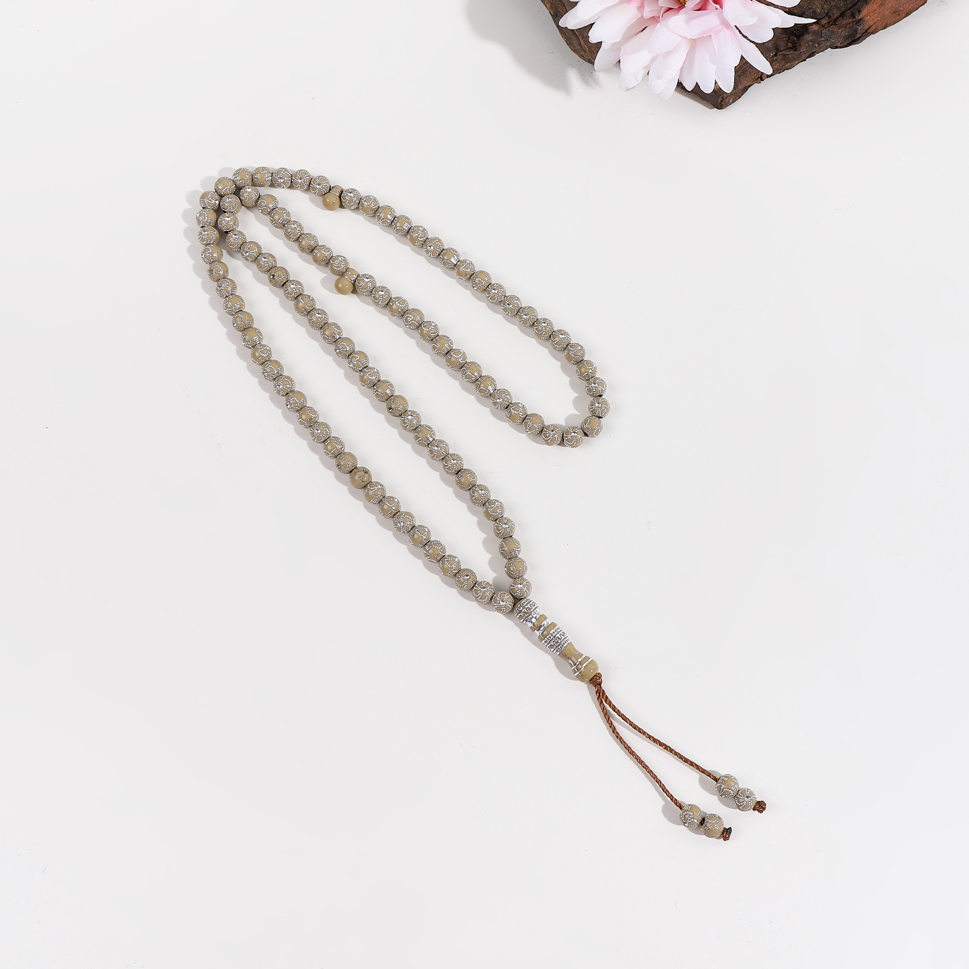 Exquisite men's bracelet with 99 acrylic beads, a must-have for summer and luxurious A25-99C knotted electroplating style