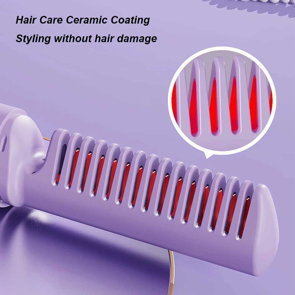 Personal care multifunctional hair brush USB charging mini straightener cordless female straightener CL240923