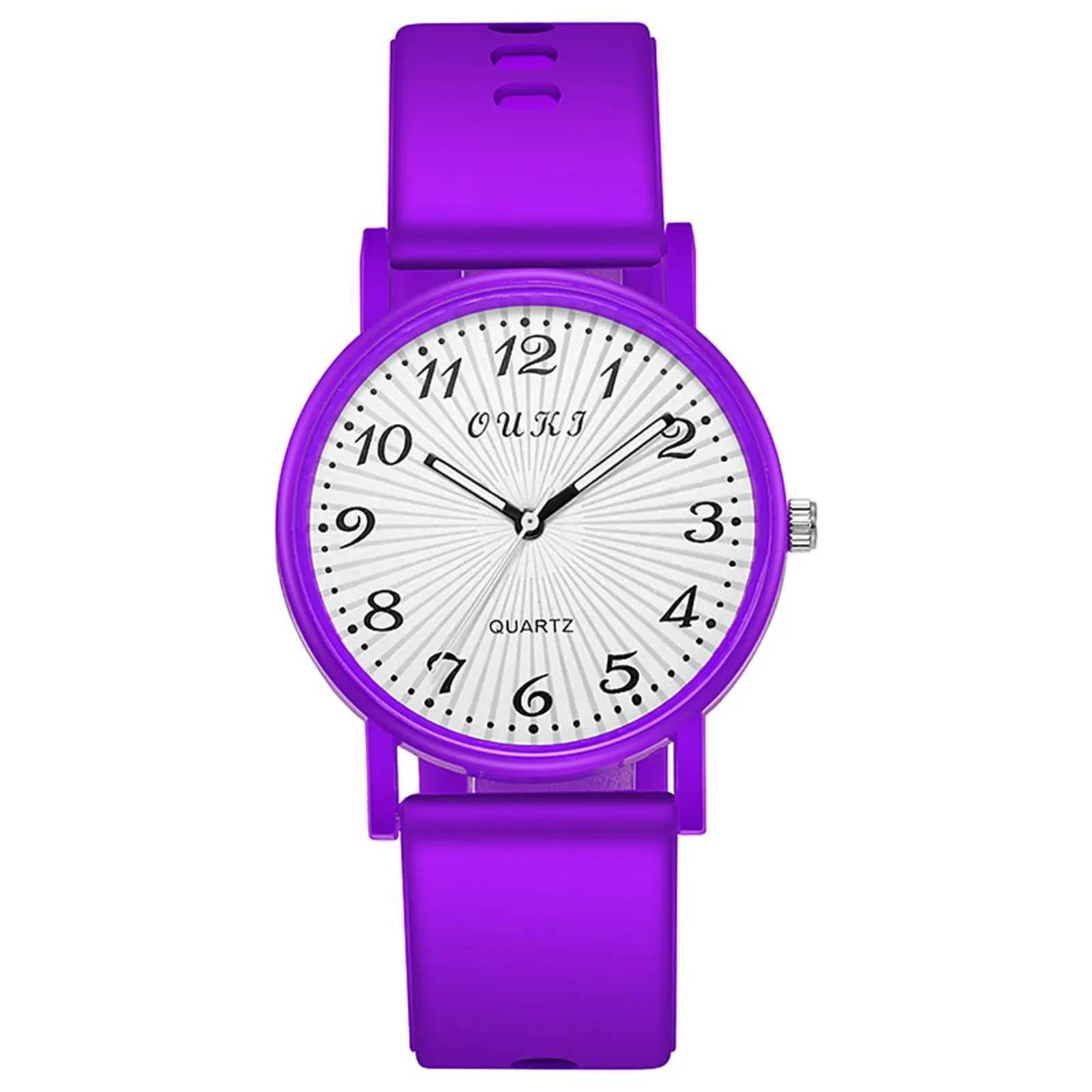 Multi Color Silicone Strap Watch for Students Quartz Minimalist Watch Digital Ins Watches for Women Fashion Round Dial RelogioX240923