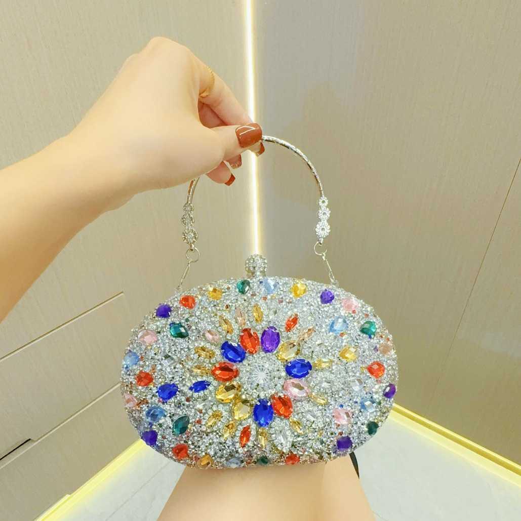 Clutch Bag New Celebrity Texture Water Diamond Designer Bag Womens Evening Dress Banquet Handheld Bag With Diamond Inlaid Handheld Banquet Bag 240920