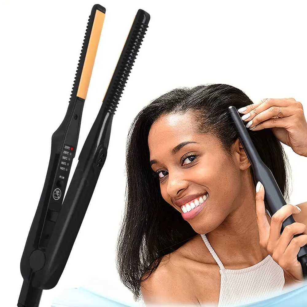 Small flat iron mini straightener for short hair fast heating 3/10 inch beard straightener CL240923