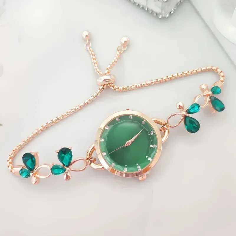 Elegant Watch for Women Reloj Mujer Rhinestone Inlaid for Clover Lady Watches Quartz Wristwatch Bracelet Clocks Montres FemmesX240923