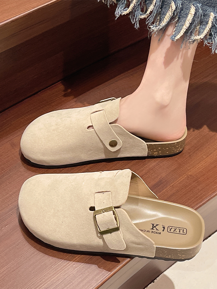 New designer slippers luxury sandals Boken Women's 2024 Spring Summer New Collection Baotou Thick soled Lazy Shoes for Outskirts, Small and Casua