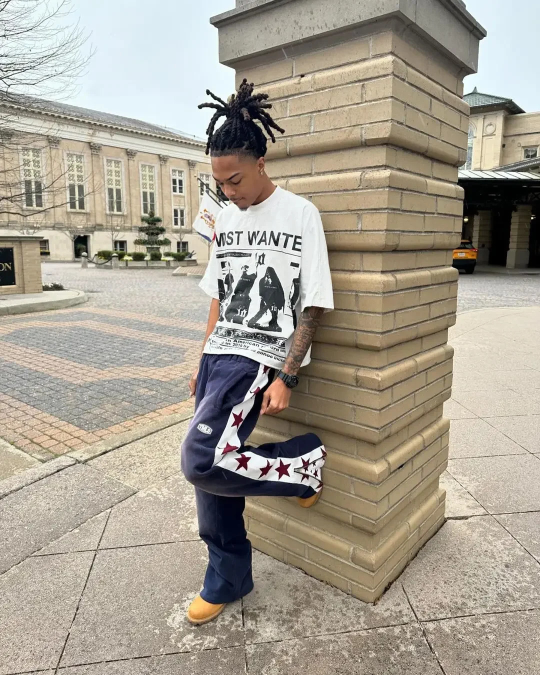 Korean Retro High Street Style Men Street Trend Side Star Pattern Pants Hip Hop Apparel Premium Zipper on The Leg 240923