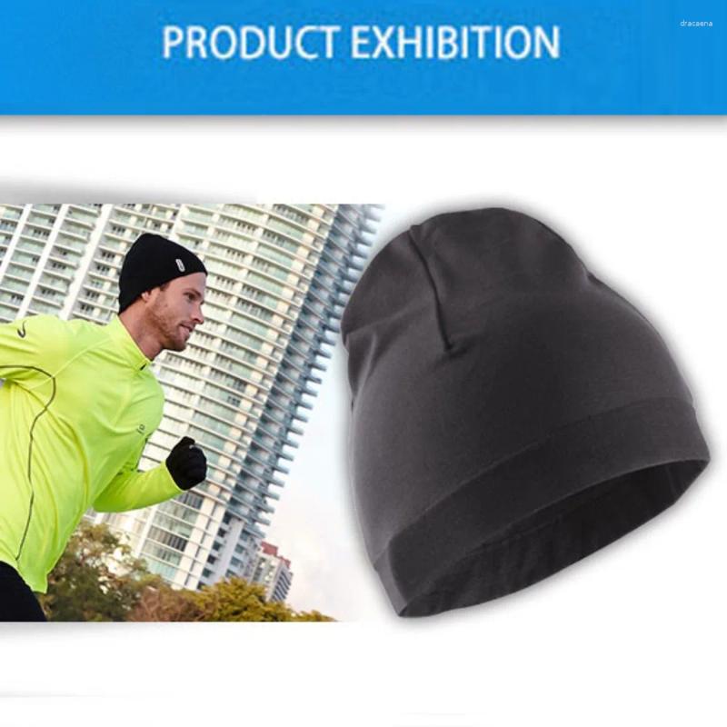 Berets Skullcaps Winter Running Hats Warmer Solid Color Sport Cap Windproof Sweat Absorption Bonnet