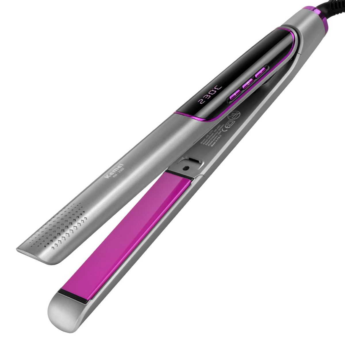 KEMEI anti-static flat iron straightener with LCD panel professional salon model womens ceramic straightener CL240923