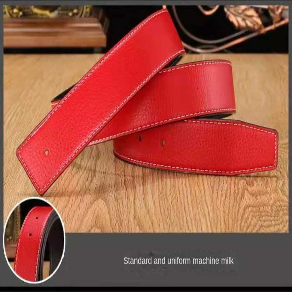 3.7cm Luxury Men Leather Belt Strap Genuine Leather No Buckle Belt Trouser Jeans Belt Decor Decorative TrousersX240923