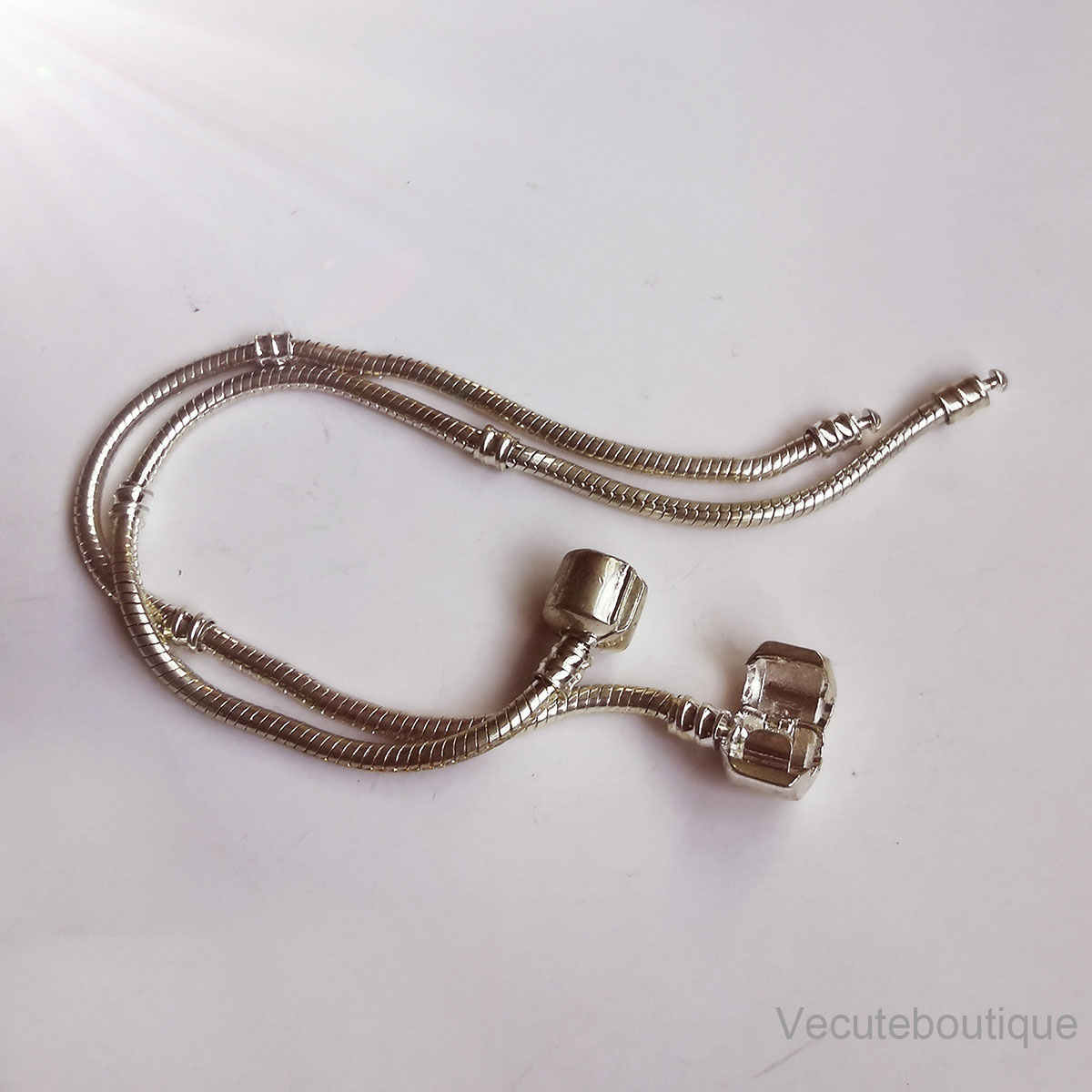 Fashion Silver Plated Snake Chain Bracelet for Women Charm Bracelet fit Loose Beads Euopean Popular DIY Jewelry Making Hand Bracelets Jewelry Gift