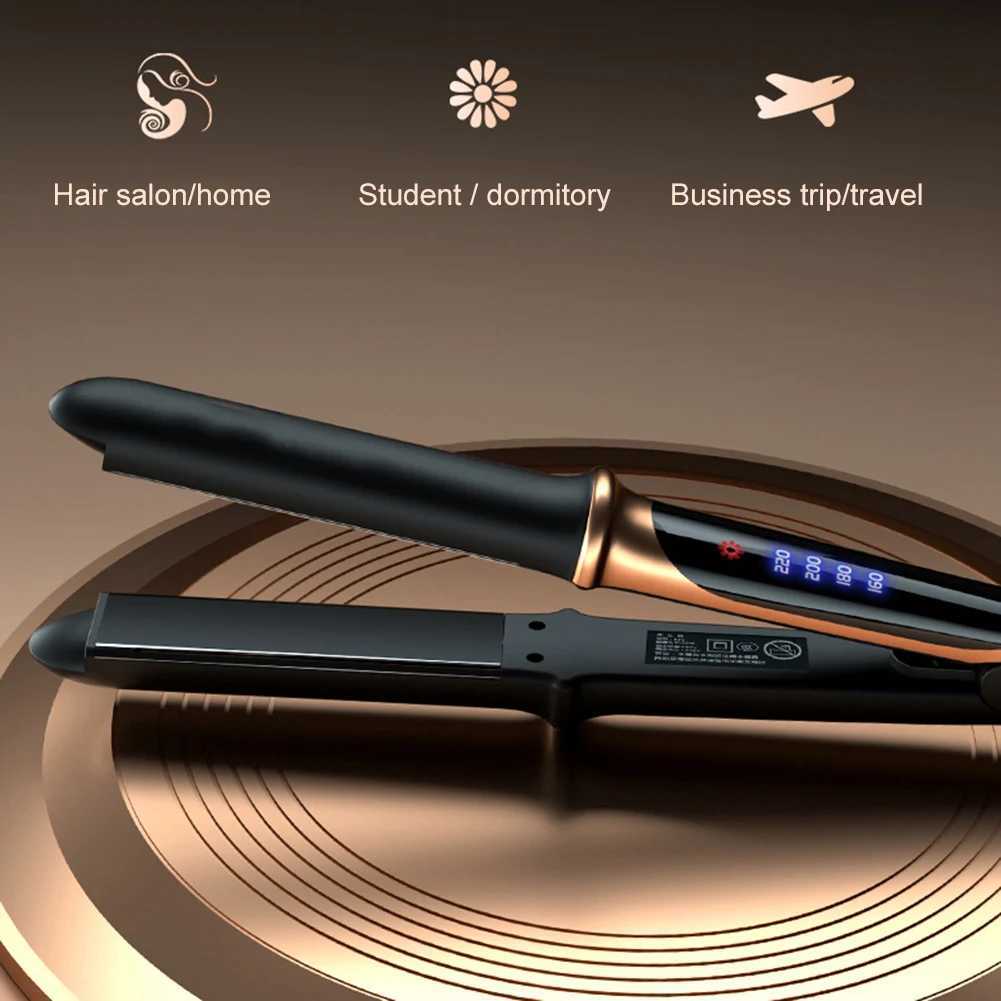 Professional straightener ceramic straightening tool LCD display screen 2-in-1 roll flat iron straightener multifunctional styling tool CL240923