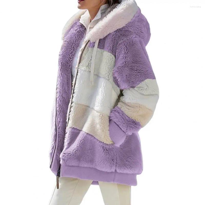 Women's Jackets: Stylish Hooded Winter Coat With Color-Matching Cuffs