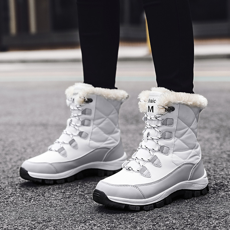 2024 Xuanhui Fashion Winter classic high Cotton Shoes Outdoor Anti Slip Fur ing Fluffy Snow Boots For Women