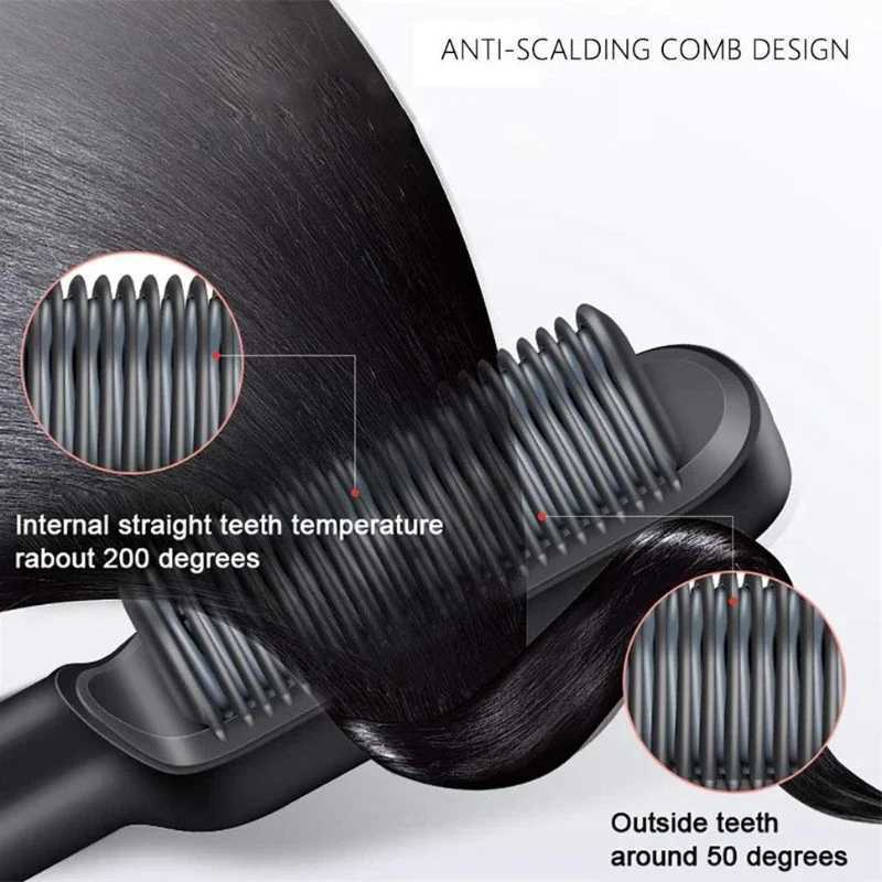 Mini straightener hot comb hot selling custom hairstyle tool straightening brush straightener CL240923
