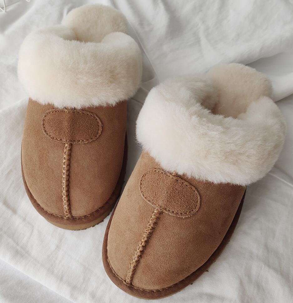 Sheepskin Fur Slippers | Anti-Slip Cozy Warm Wool House Shoes for Women dh910320090