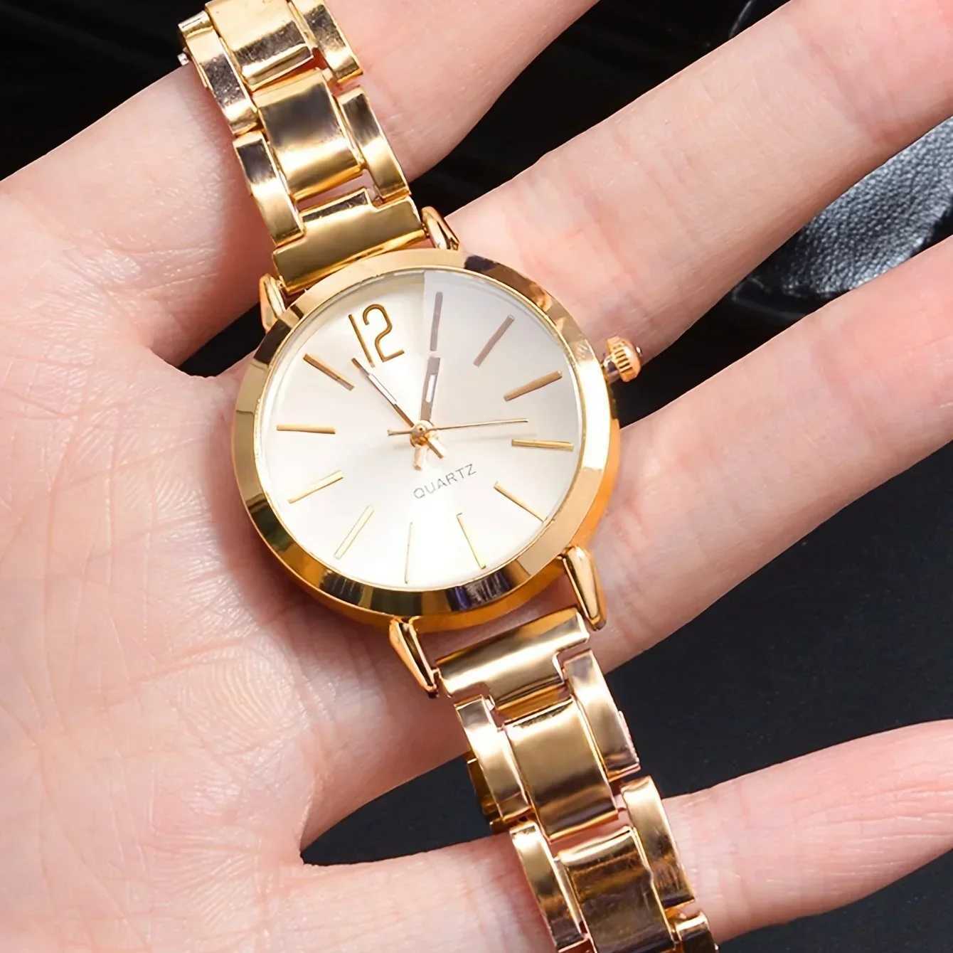 2pcs Bracelet Watch Set Ladies Fashion Simple Digital Alloy with Quartz Watch LOVE Bracelet Stainless Steel Women Watches GiftX240923