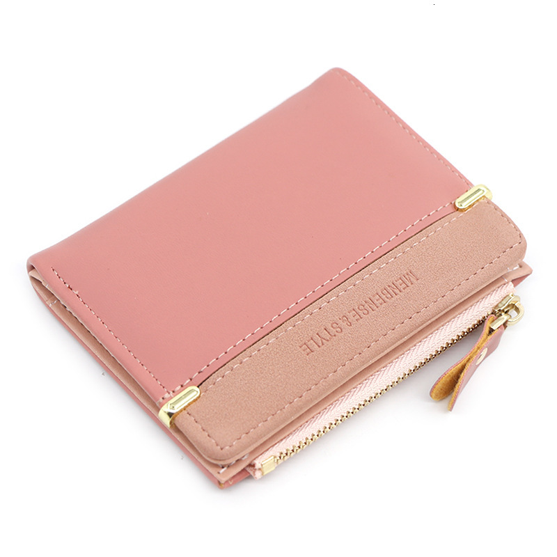 Wallets Womens Short Pink Coin Purse Fashion Wallets Woman Card Holder Small Ladies Wallet Female Hasp Mini Clutch for Girl