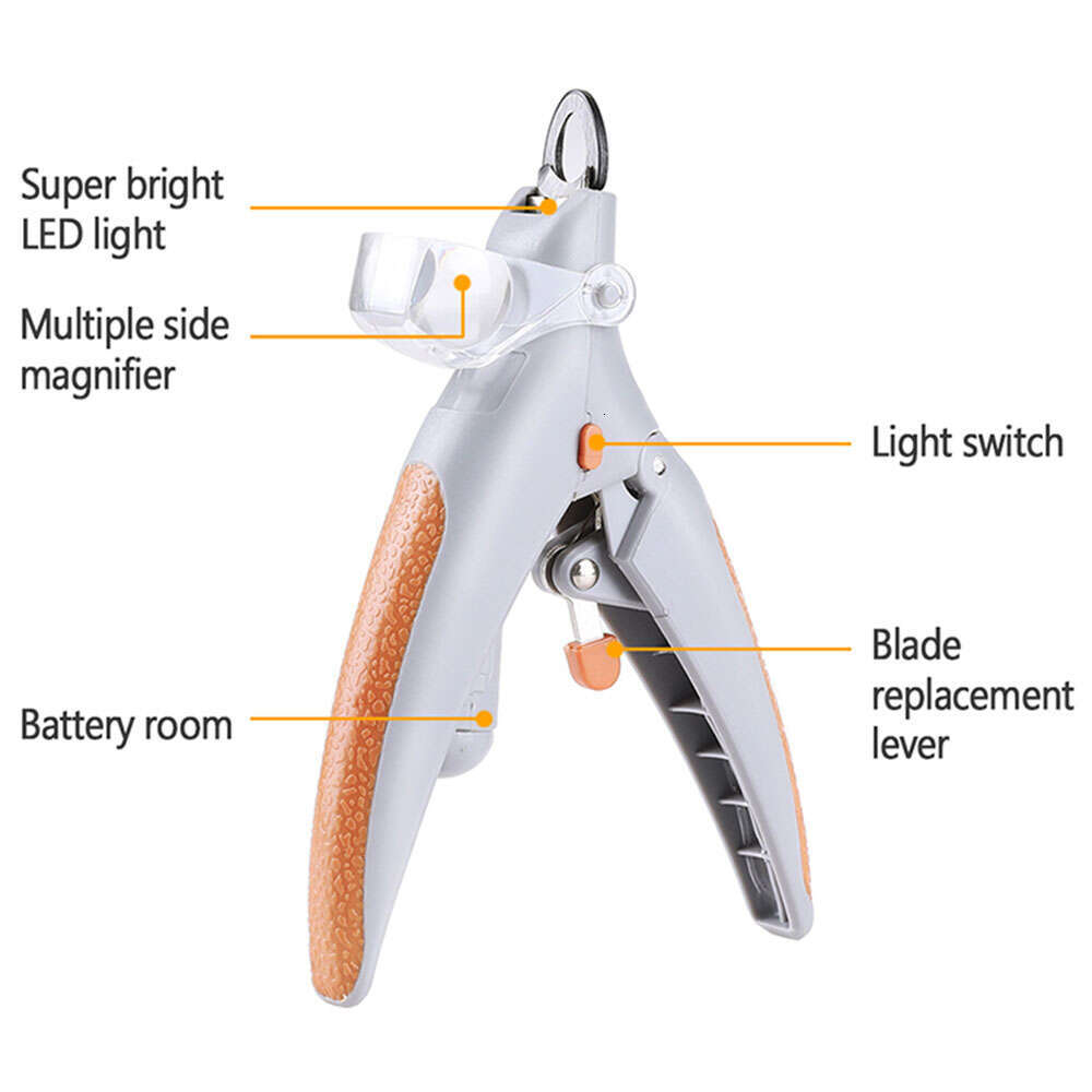 Professional dog cat claw clipper, LED animal nail trimmer, pet supplies
