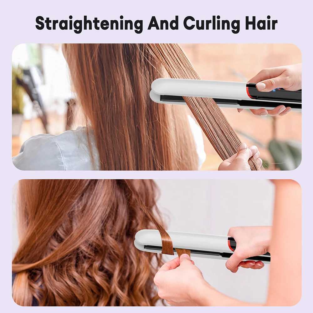 2-in-1 straightener and curling iron for 10 seconds fast heating flat iron professional ceramic coating smooth hair styling tool CL240923