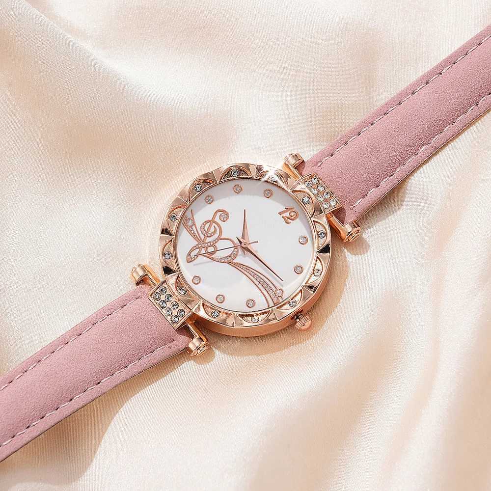 Luxury Watch Women Ring Necklace Earrings Bracelet Set Watches Butterfly Leather Strap Ladies Quartz WristWatch No BoxX240923