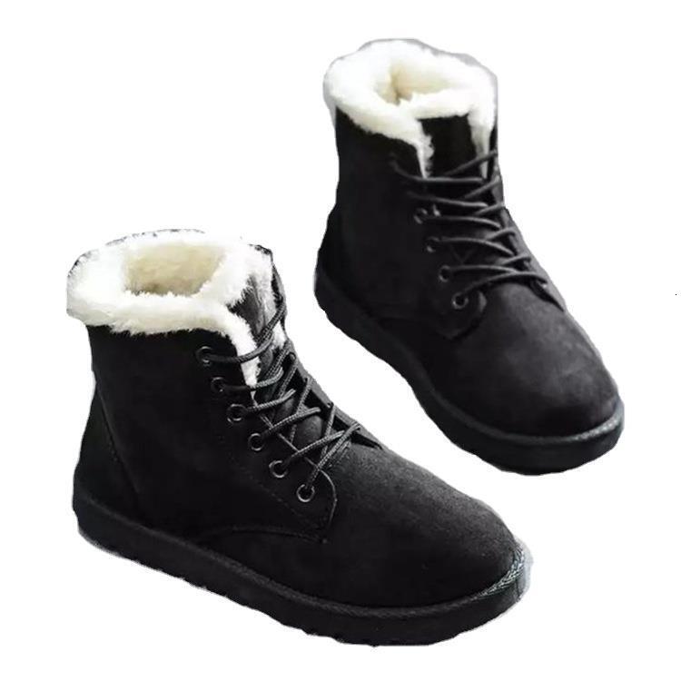 2024 Factory Direct Winter Student Snow Women's Short Warm Boots Lace Up Flat Heels Korean Cotton Shoes
