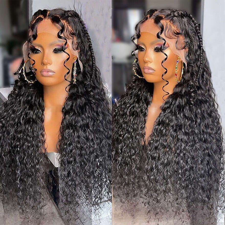 Human Hair 13x4 Deep Frontal 13x6 Curly HD Front Wigs Brazilian Water Wave 6x4 Glueless Lace Closure Wig On Sale