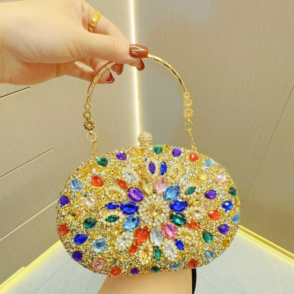 Clutch Bag New Celebrity Texture Water Diamond Designer Bag Womens Evening Dress Banquet Handheld Bag With Diamond Inlaid Handheld Banquet Bag 240920