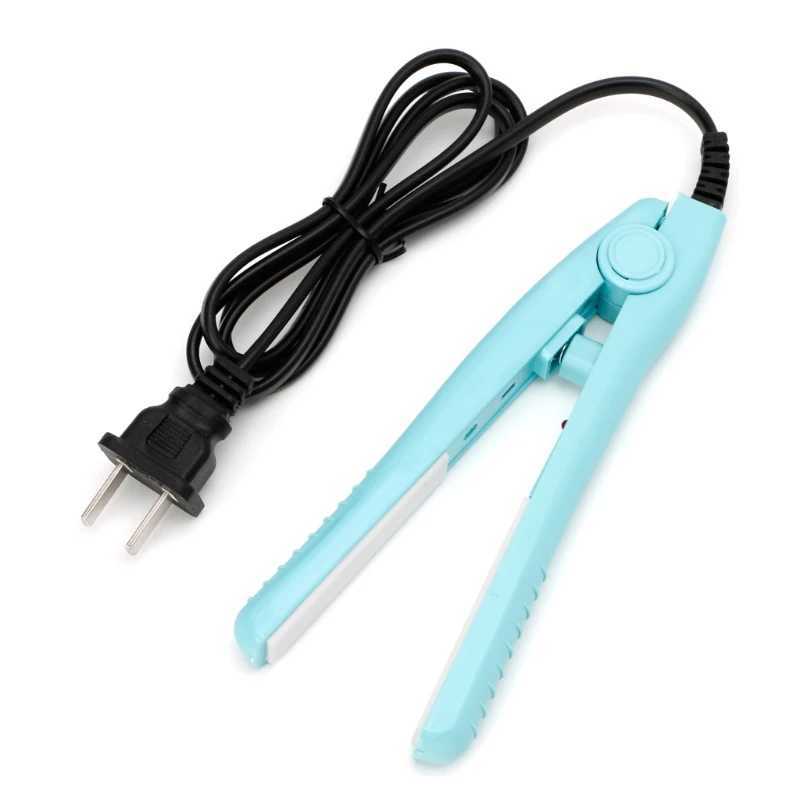 New Hot Mini Portable Black Pink Blue Ceramic Iron Straight Hair Curler CL240923