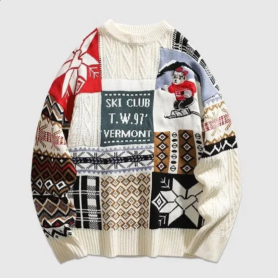 2023 Polo Turtle Neck Christmas Sweater For Men Women Preppy Style Loose Fit Fashionable Crew Pullover 240915