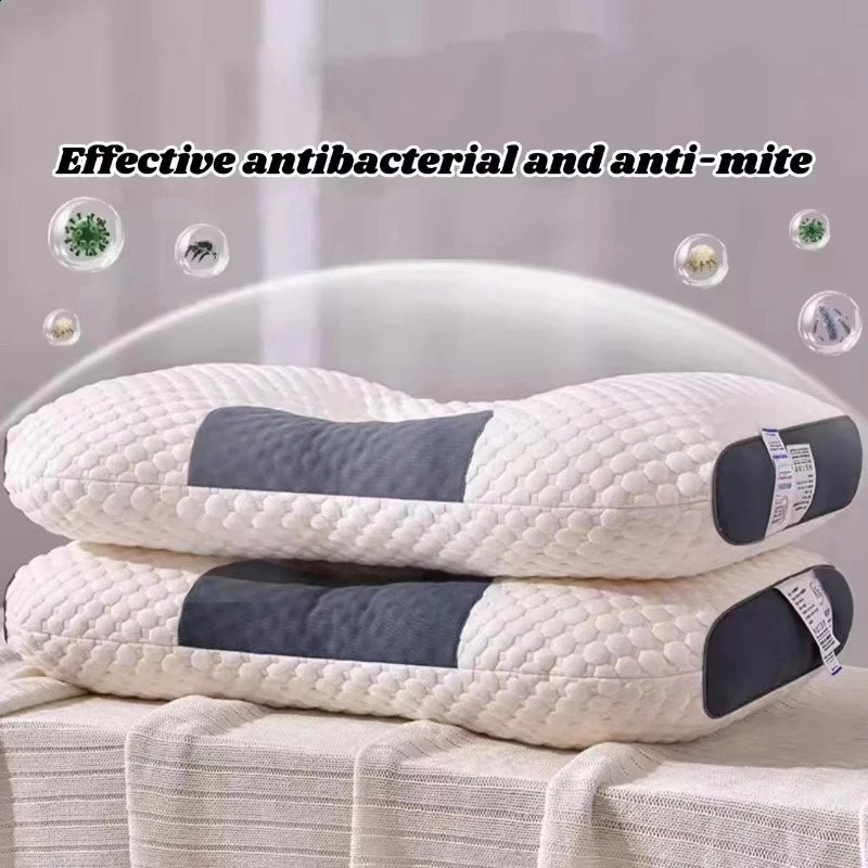 Pillow support for cervical vertebrae helps with sleep. The core of the home pillow will not fall off preventing napping. Pure cotton massage pillow 2
