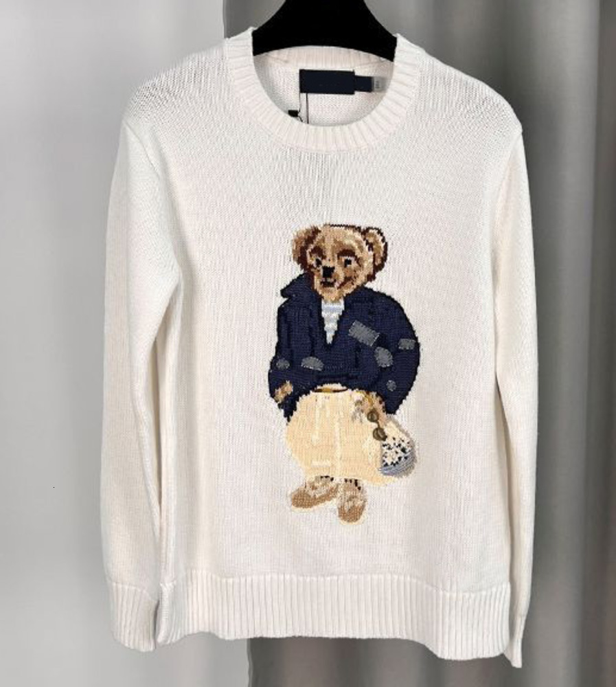 Designer Women Knits Bear Sweater Polos Pullover Embroidery Fashion Knitted Sweaters Long Sleeve Casual Printed Wool Cotton Soft Unisex Men Hoodie warm p drfs