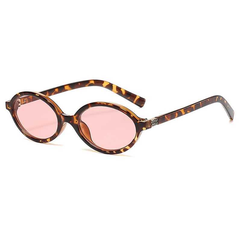 Other Fashion Accessories Retro sexy oval shaped womens sunglasses 2024 new leopard brown hot retro colored sunshade glasses H240923