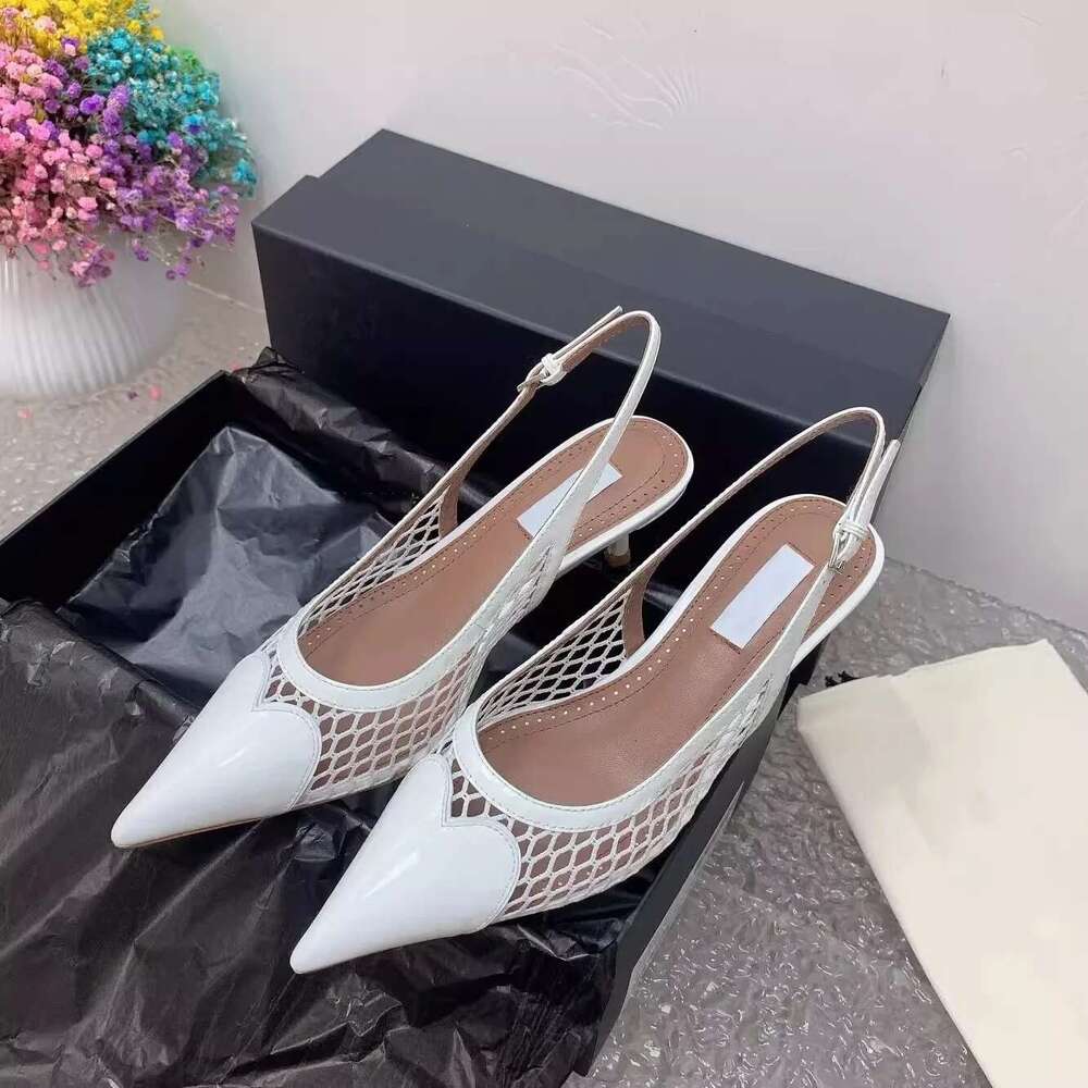 Designer Brand Shoes Genuine Leather High Sexy Sandals Women's Summer New Slim Heel Slippers for Outwear Trend