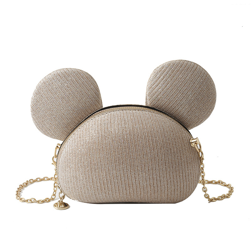 2024 High end chain for women in 2023, new trendy shiny silk teddy bear temperament and personality, crossbody bag, dinner bag