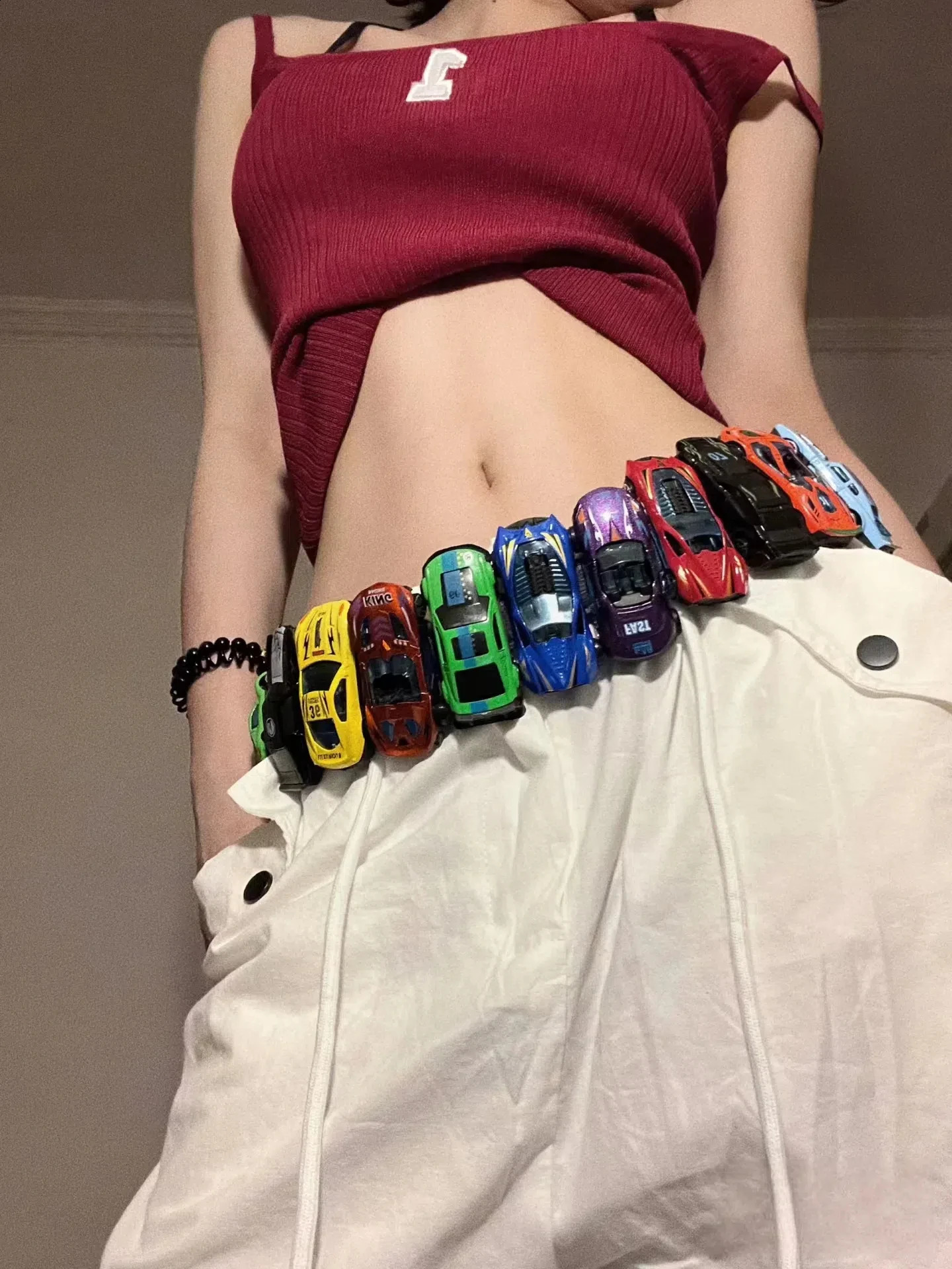 Creative Racing Model Belt Y2k Streetwear 18pcs Model Decorative Belt For Men Women Clothes Accessories 240903