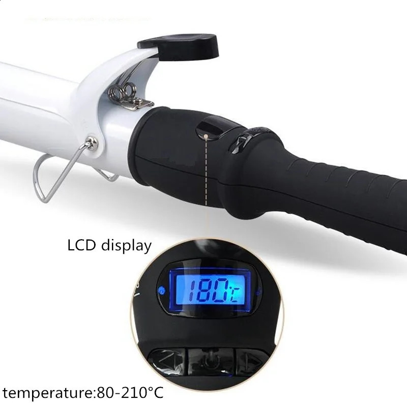 Professional electric curling iron with temperature regulation and a 22-38mm LCD screen for curling iron 240913