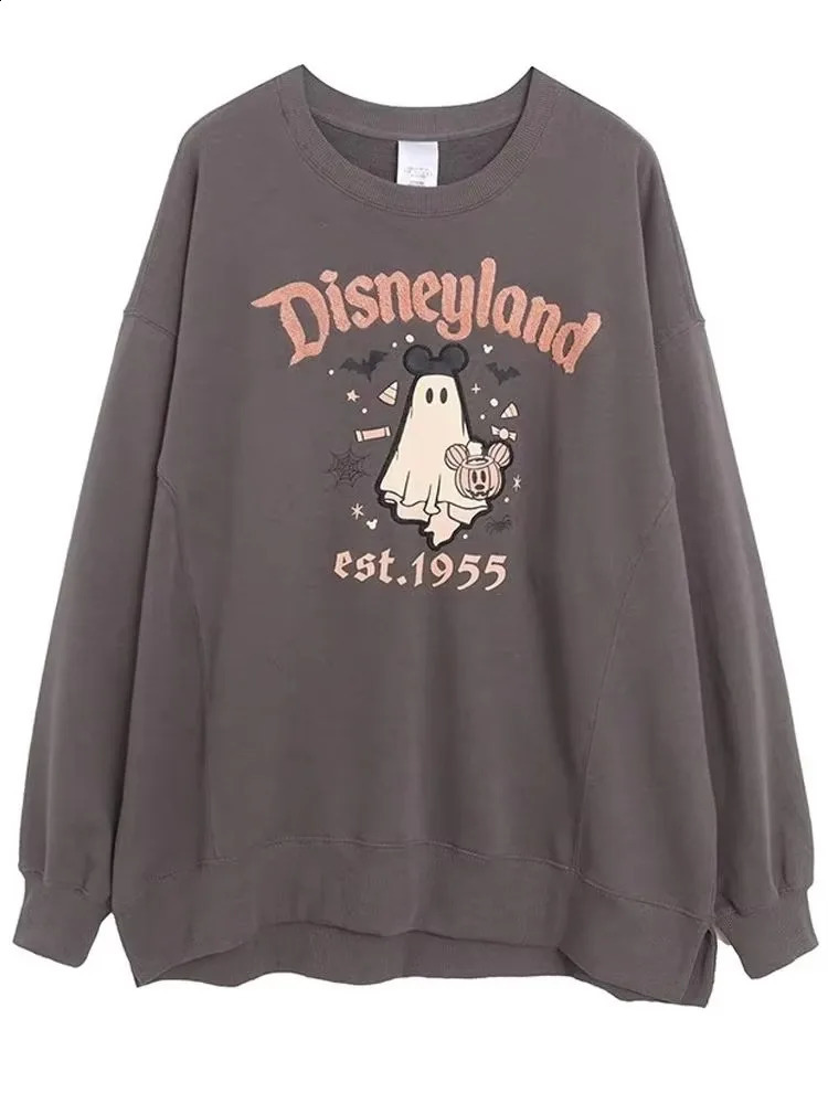 Walt World Castle Letter Halloween Party Villain Christmas Nightmare Sweatshirt Womens Cotton Wool Pullover 240920