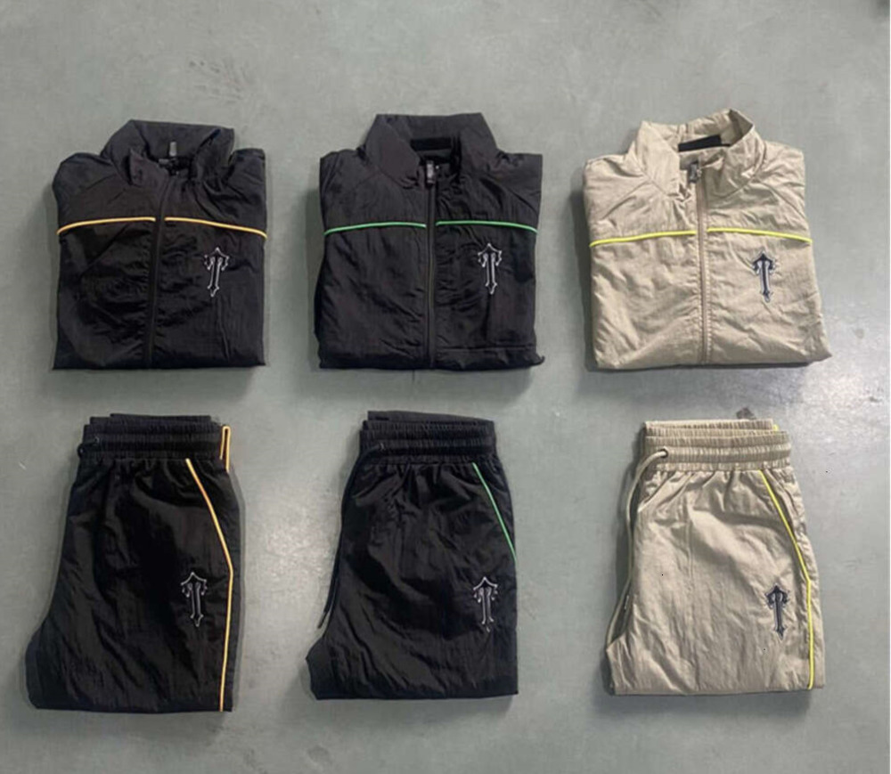 2024 Set High Street Men Calidad de la moda Bordada Sweatshirts Jogging Traje Chaqueta Patchwork Shell Pt febr