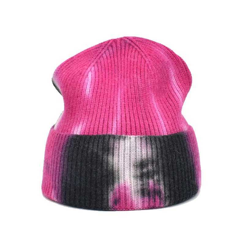 Beanie/Skull Caps Tie e Hip Hop Unisex Spring Autumn Outdoor Beanie Keep Warm Elasticity Personality Knitted Hat Ski C J240923