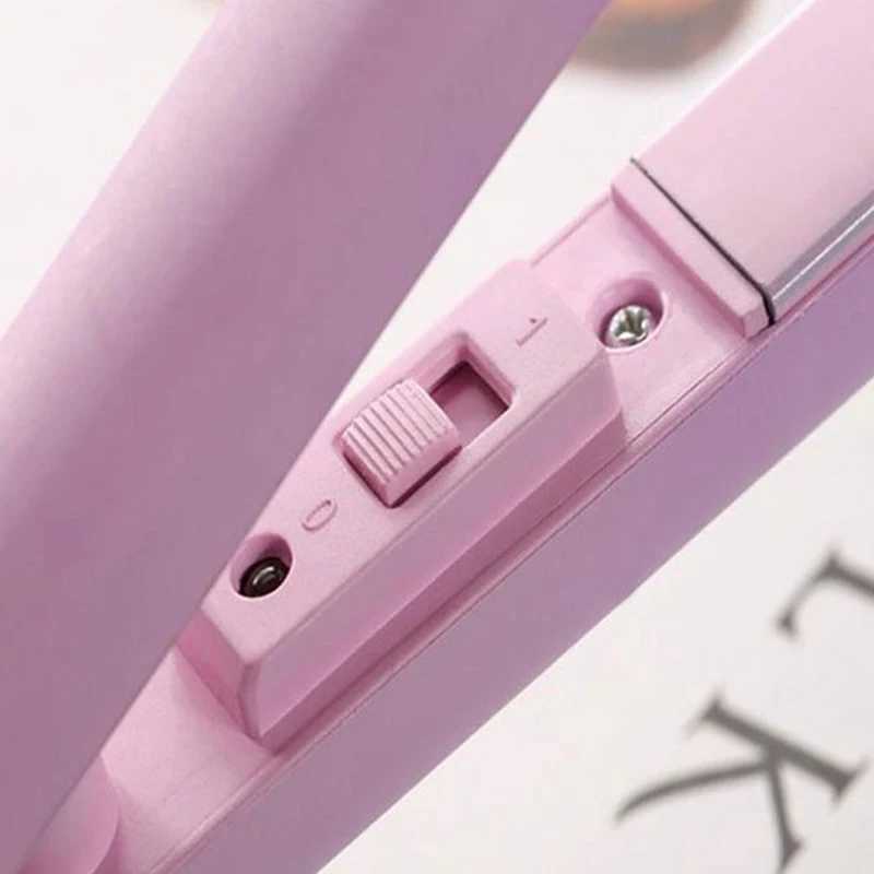 Mini Iron Curling 110V-220V Enamel Straightener Repair Beauty Health Thermostatic Water Lock Ceramic Glass Coating Travel CL240923