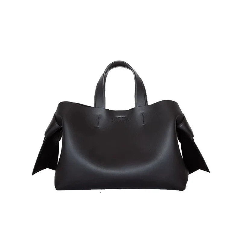 Niche Bow Tote Bag New Designer Leather Casual Commuting Bag One Shoulder Women's Soft Handbag