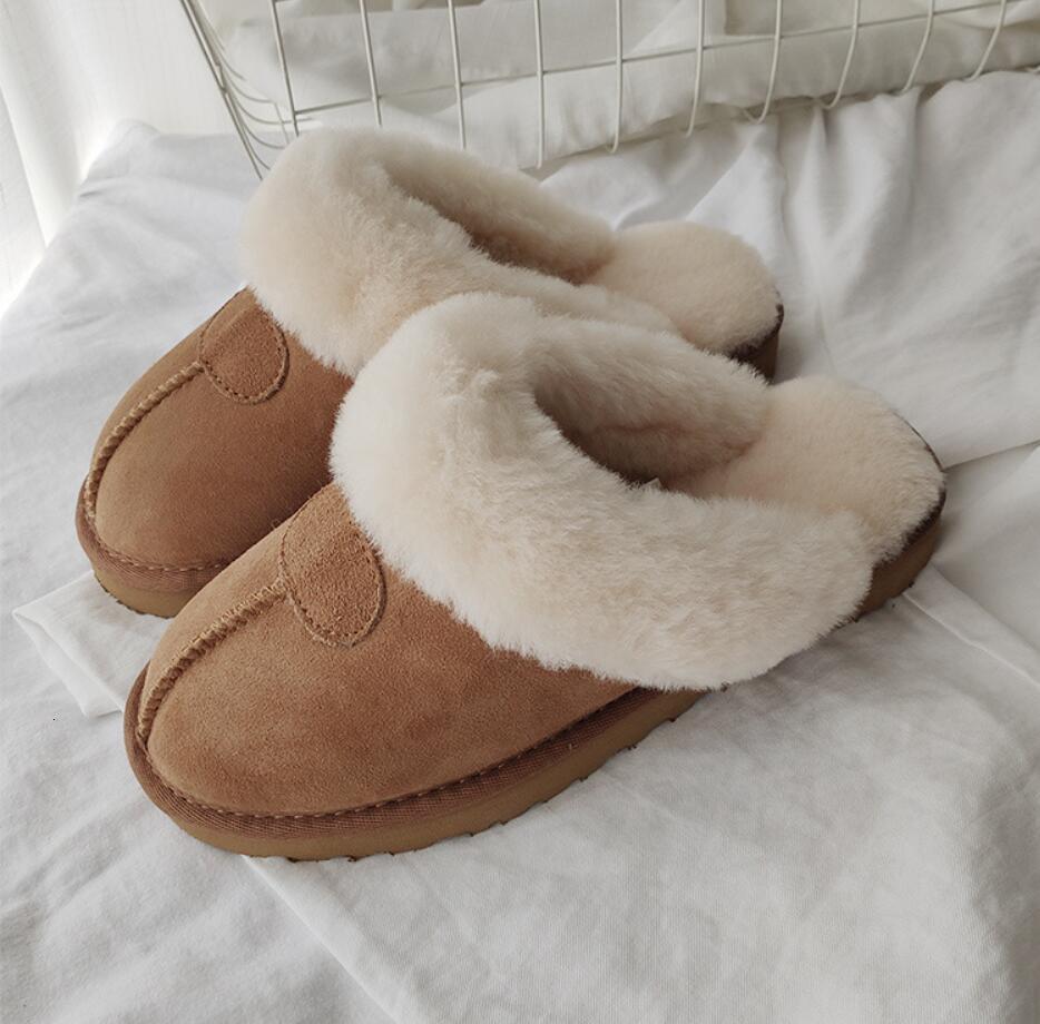 Sheepskin Fur Slippers | Anti-Slip Cozy Warm Wool House Shoes for Women dh910320090