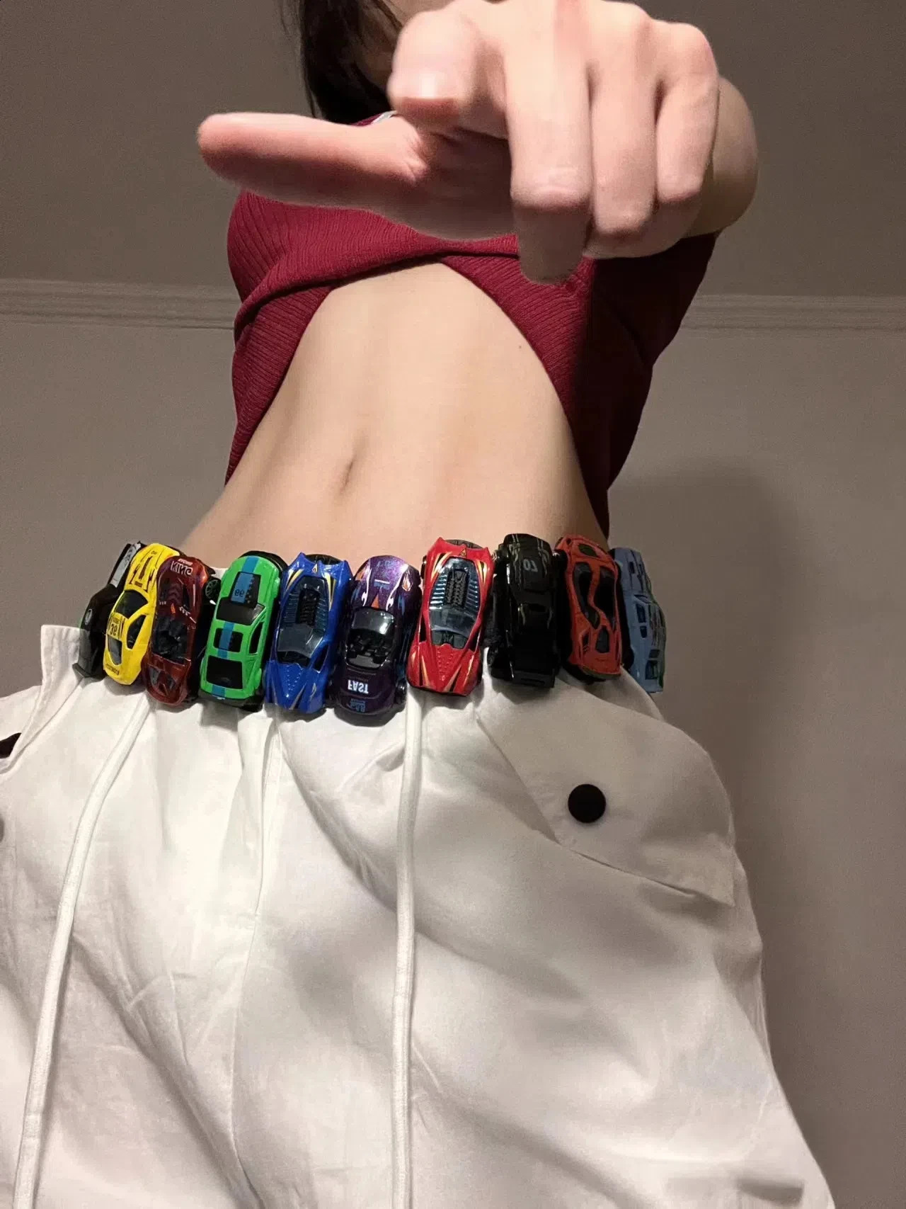 Creative Racing Model Belt Y2k Streetwear 18pcs Model Decorative Belt For Men Women Clothes Accessories 240903