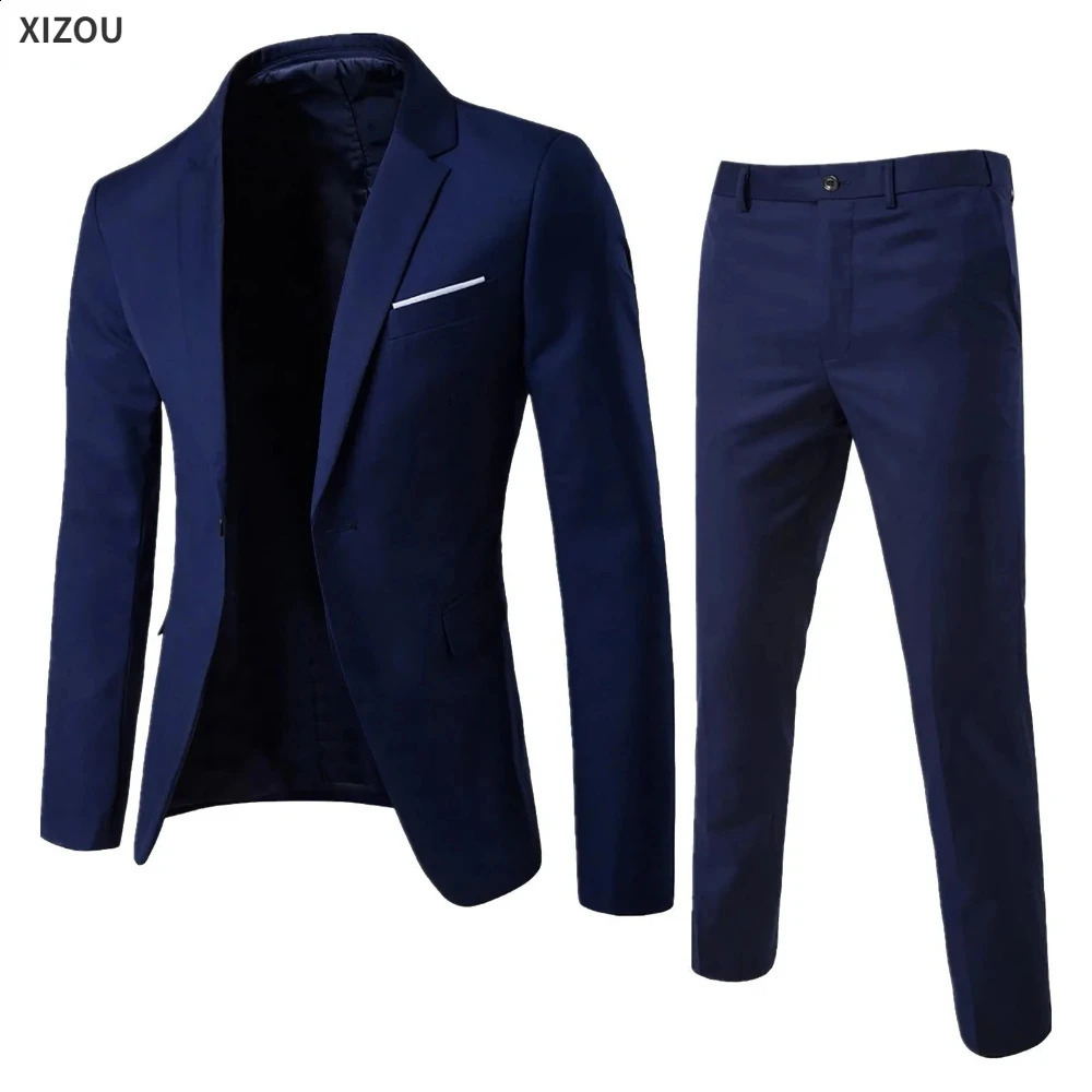 Men Suits For Wedding 2 Set Elegant Blazers 3 Pieces Formal Full Jackets Vest Pants Coats Classic Costume 2024 240923