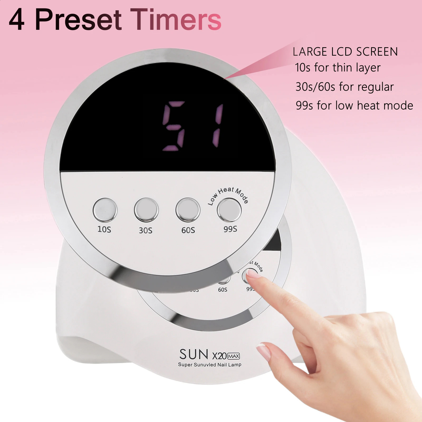 320W SUN X20 MAX 72 LEDS UV LED Nail Lamp For Gel Nail Polish Professional Nail Dryer Light With Timer Auto Sensor Nail Art Tool 240914